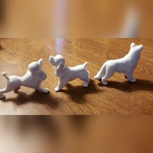 Vtg Miniature Bone China Lot of 3 Dogs 